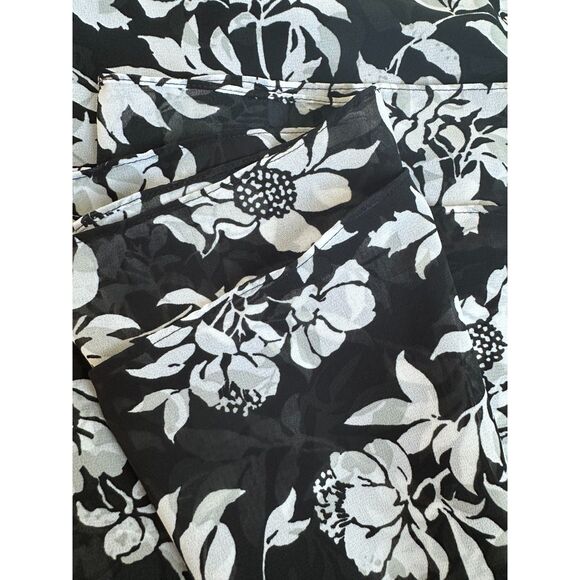 Jaclyn Smith Vintage 90s Black and White Floral Midi Slip Skirt size Large - Picture 6 of 7